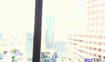 Busty MILF offers to give naked service to an angry guest