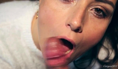 Mom Kittie Cate slurps all the semen