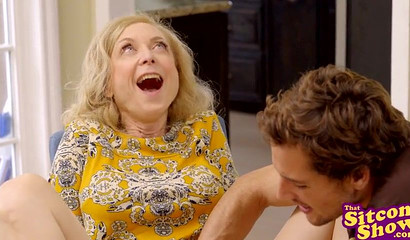 Old mom Nina Hartley gets fucked with young dick