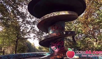 Mature slut with a pierced clit fucked outdoors