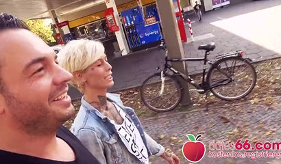 Blue-eyed granny pounded hardcore in public