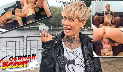 Inked German slut gets used and fucked like a whore