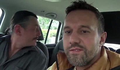 Two men picked up a slut from the street for a threesome