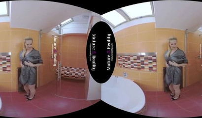 Big boobed Mommy having fun with her dildo