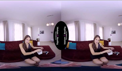 Horny wife sucks and rides cock in VR