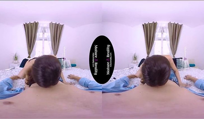 Horny wife sucks and rides cock in VR