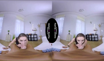 Russian milf gets squeezed in VR