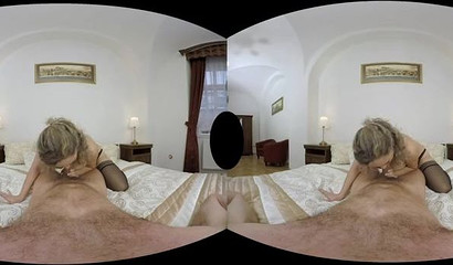 Mature lady Ameli Timber fucks a young dude in VR