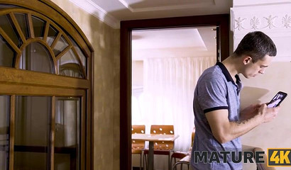 Horny dude catches stepmom masturbating and decides to help her