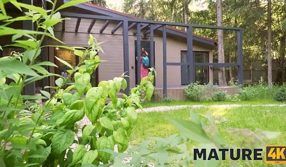 Relaxing in the sauna makes her horny