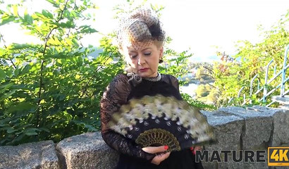 Youngster loves to play with her old perky tits