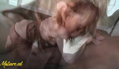 American momma chokes on his big black cock