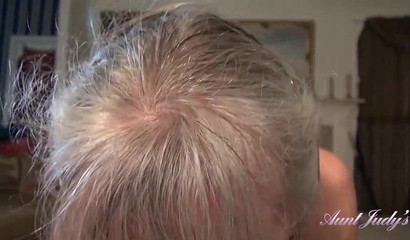 Saggy Amateur GILF Diane Masturbates & Jerks You off and Sucks Your Dick POV