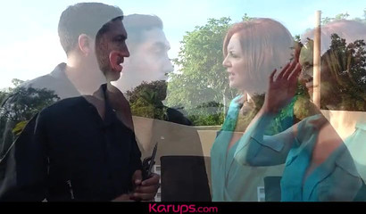 Older redhead seduces and fucks her repair guy