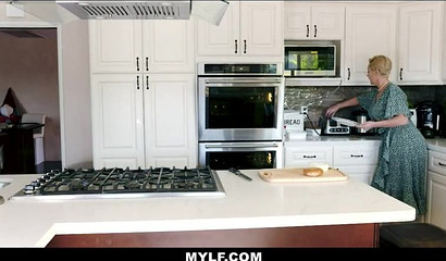 Busty mommy fucks her stepson to make him feel better