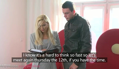 Working blonde MILF fucks her client